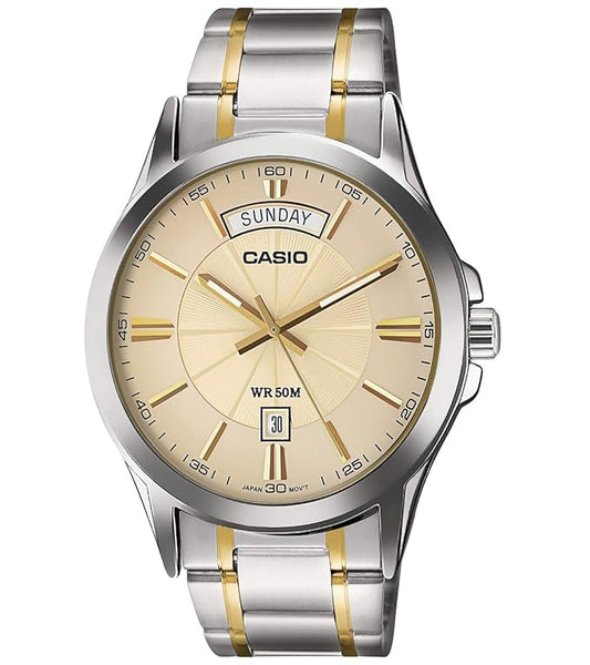 Casio Analog Beige Dial Men's Watch-MTP-1381HG-9AVIF (A1770)