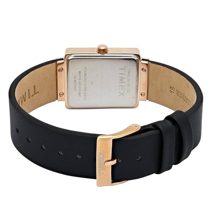 Timex Fashion Women Quartz Black Dial Analog Leather Watch TWEL20701
