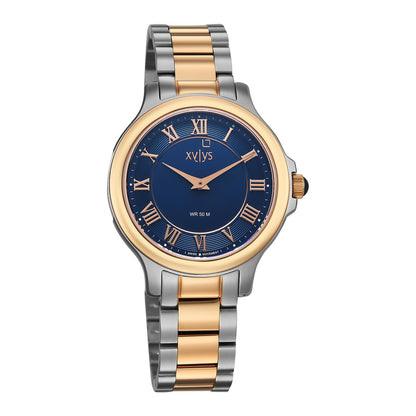 Xylys Genevieve with Analog Quartz Blue Dial Two Toned Stainless Steel Strap Watch for Women - 45026KM01E
