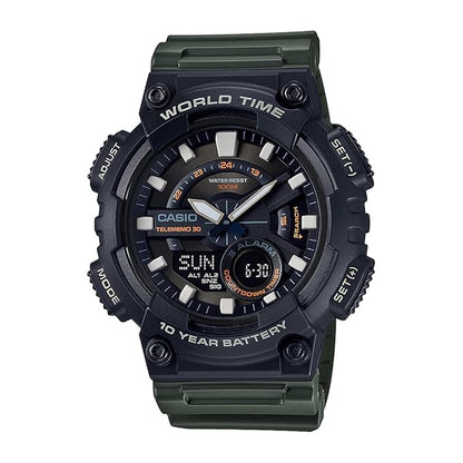 Casio Youth Combination Analog-Digital Black Dial Men's Watch - AEQ-110W-3AVDF (AD223)