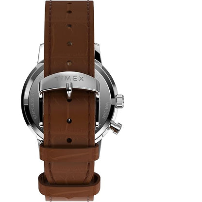 TIMEX Marlin Analog Green Round Dial & Brown Leather Strap Band Water Resistant Men's Wrist Watch - TWEG26800