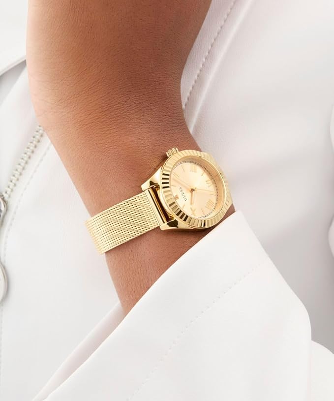 GUESS Mini Luna Champagne Round Dial Analog Women's Watch - GW0842L2