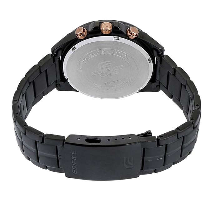 Casio EDifice EFR-556DC-1AVUDF Black Analog Dial Black Stainless Steel Band Men's Watch Chronograph 100M Water Resistant EX493