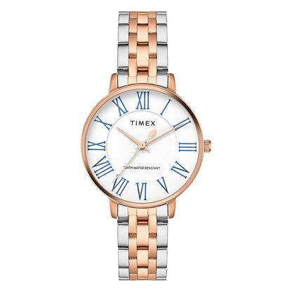 TIMEX Analog Watch for Woman with Round Dial & Water Resistant TWEL19109