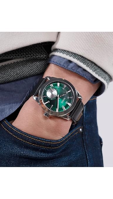 GUESS Leather Men's Analog Green Dial Men's Watch-Gw0793G1