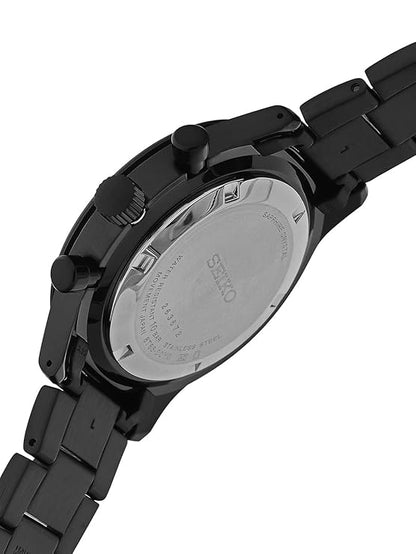 Seiko Stainless Steel Analog Black Dial Men's Watch-Ssb415P1