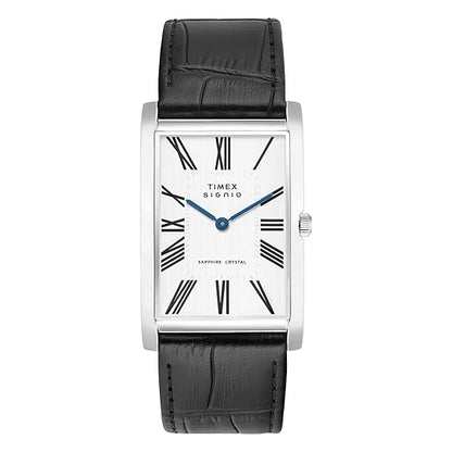 Timex Signio Rectangle 28mm Silver Dial Analog Men Watch - i