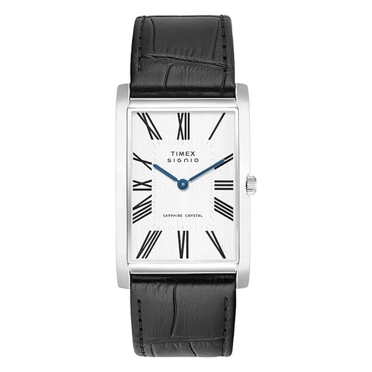 Timex Signio Rectangle 28mm Silver Dial Analog Men Watch - i