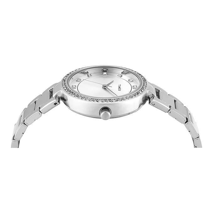 TIMEX Trendline Women Quartz Silver Dial Analog Stainless Steel Watch TWEL18730