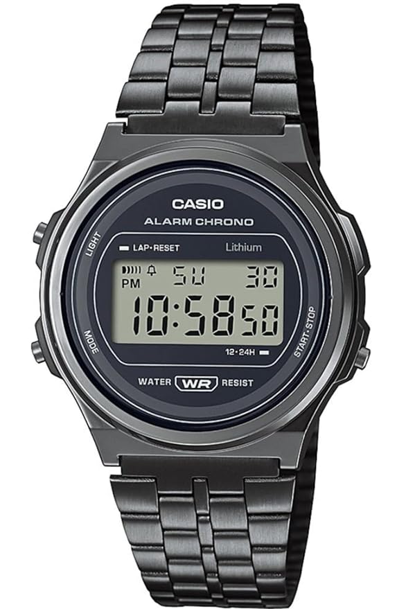 Casio Digital Black Dial Unisex-Adult Watch-A171WEGG-1ADF - D225