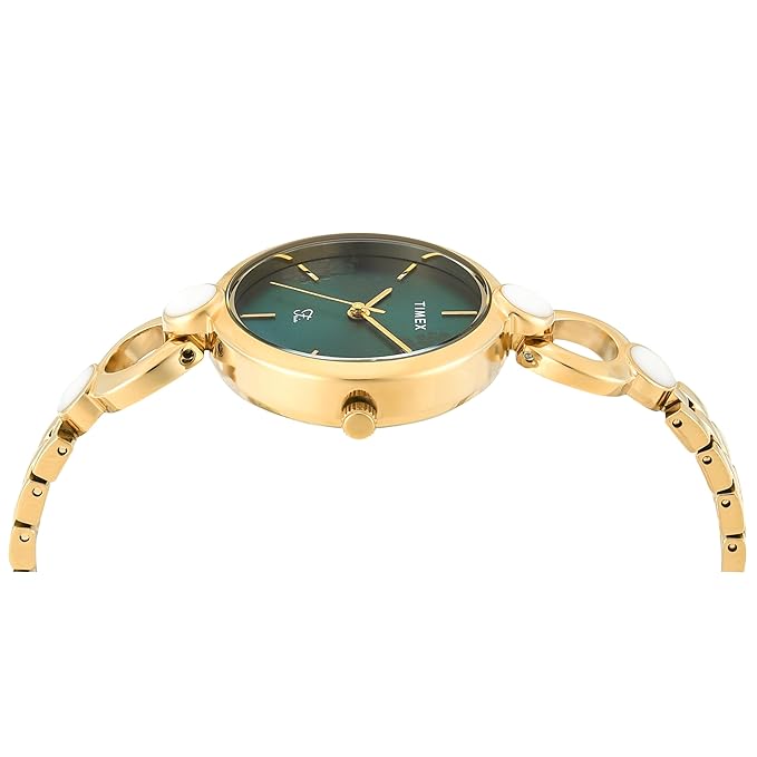 TIMEX Fashion Women Quartz Green Dial Analog Brass Watch TWEL18109