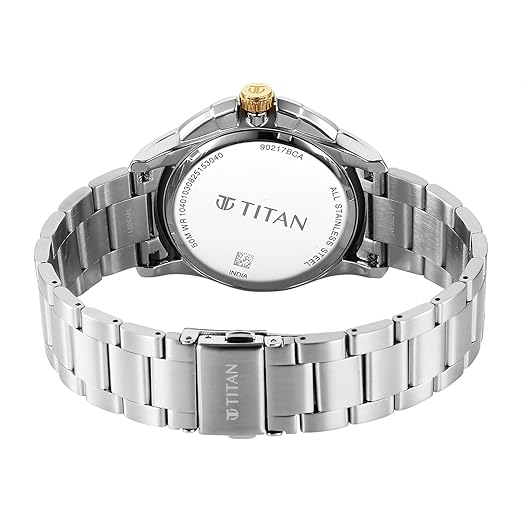 Titan Classique Four Eye Multifunction Analog with Green Dial Silver Stainless Steel Strap Watch for Men - 90217BM02