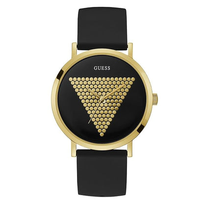Guess Silicone Analog Black Dial Men's Watch-W1161G1