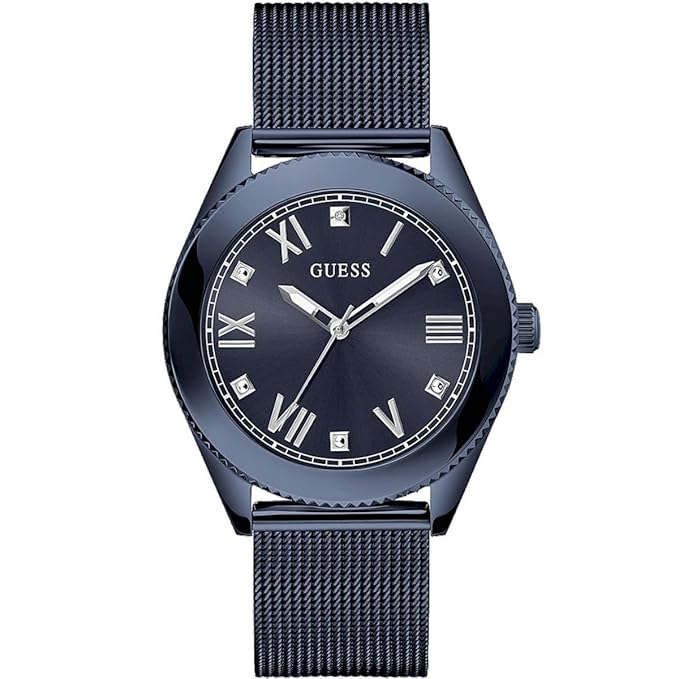 Guess Stainless Steel Noble Collection Analog Black Dial Men Watch-Gw0495G3, Blue Band