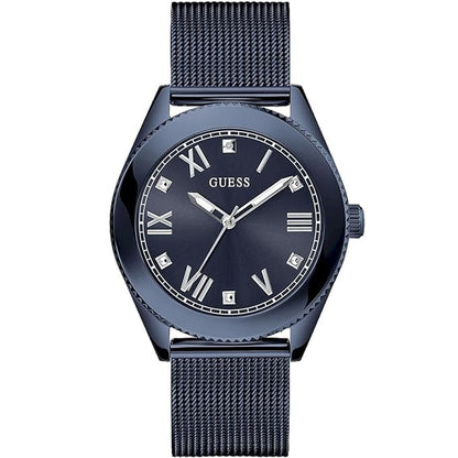 Guess Stainless Steel Noble Collection Analog Black Dial Men Watch-Gw0495G3, Blue Band