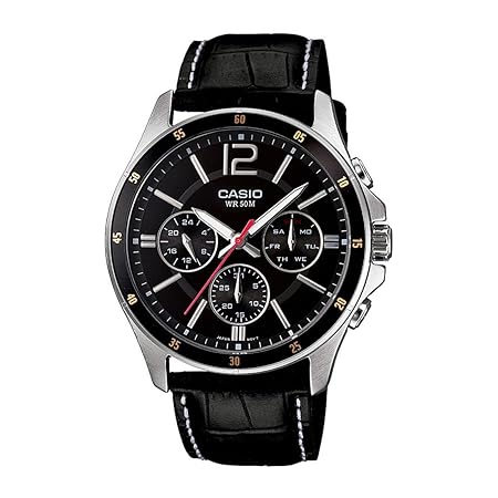 Casio Enticer Chronograph Black Dial Men's Watch - MTP-1374L-1AVDF (A834)