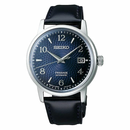 Seiko Leather Analog Blue Dial Men Watch-Srpe43J1, Blue Band
