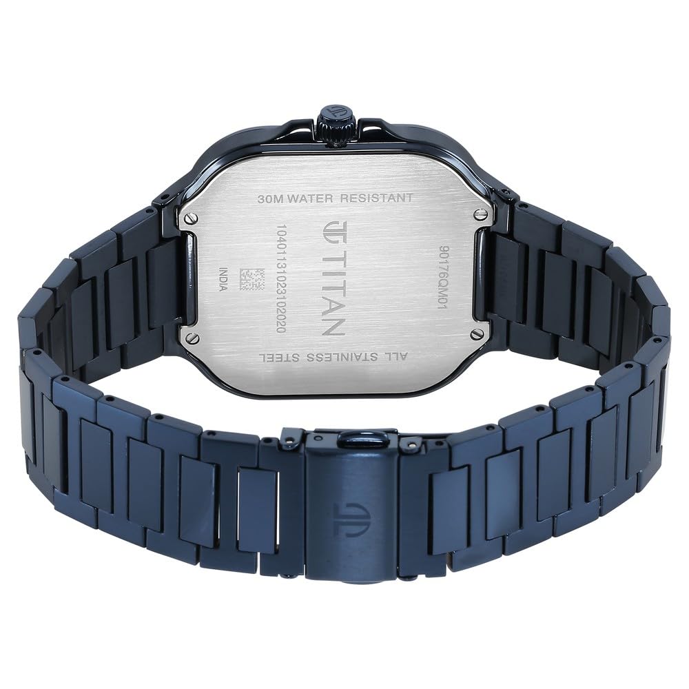 Titan Analog Blue Dial Men's Watch-90176QM01