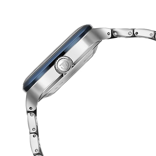 Titan Ceramic Fusion Automatic Blue Dial Two Toned Silver Stainless Steel & Blue Ceramic Strap Watch for Men - NT90175KD02