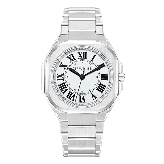 Cerruti FW25 with 3 Hands White Dial Silver Stainless Steel Strap Watch for Men - CECIWGH0042601