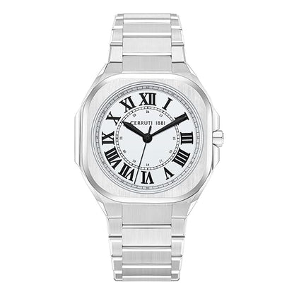 Cerruti FW25 with 3 Hands White Dial Silver Stainless Steel Strap Watch for Men - CECIWGH0042601