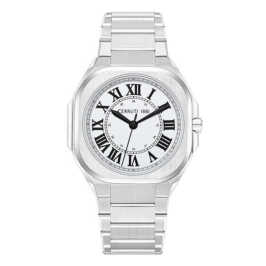 Cerruti FW25 with 3 Hands White Dial Silver Stainless Steel Strap Watch for Men - CECIWGH0042601