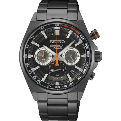 Seiko Stainless Steel Discover More Chronograph|Date Analog Dial Color Black Men's Watch - Ssb399P1, Band Color-Black