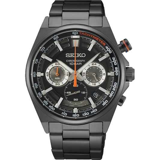 Seiko Stainless Steel Discover More Chronograph|Date Analog Dial Color Black Men's Watch - Ssb399P1, Band Color-Black