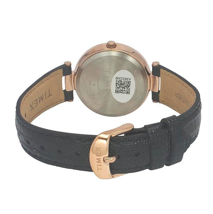 Timex Fashion Women Quartz Black Dial Analog Leather Watch TWEL19203