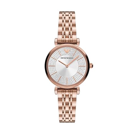 Emporio Armani Stainless Steel Gianni T-Bar Analog Silver Dial Women's Watch-AR11446