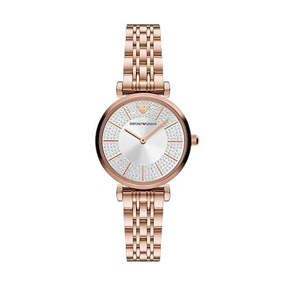 Emporio Armani Stainless Steel Gianni T-Bar Analog Silver Dial Women's Watch-AR11446