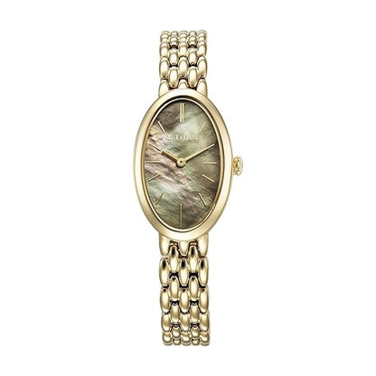 Titan Aura Quartz Analog Mother of Pearl Dial Stainless Steel Strap Watch for Women-95246YM01/NT95246YM01