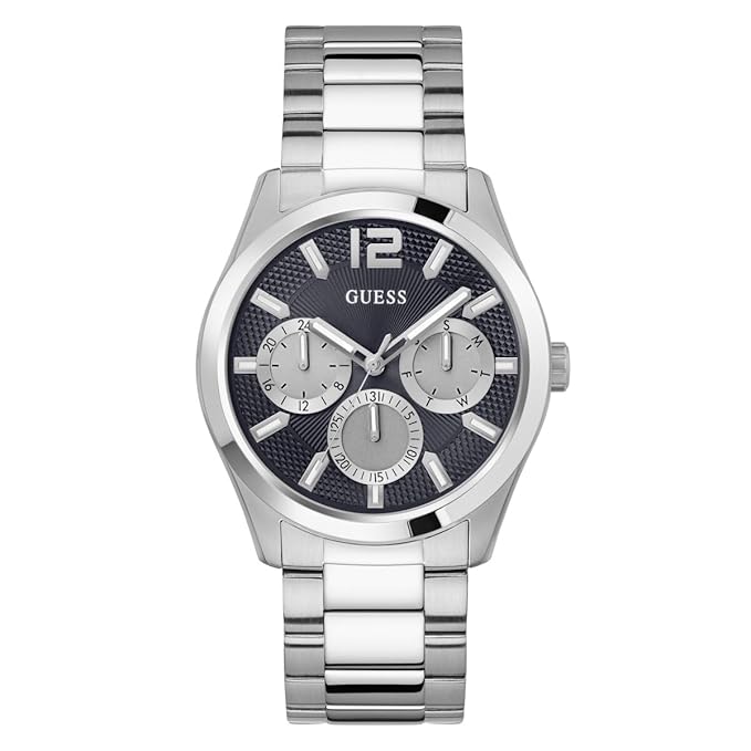 GUESS Men Navy Blue Round Dial Analogue Watch- GW0707G1