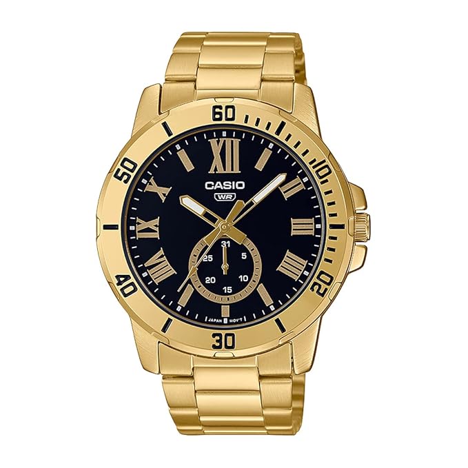 Casio Men Stainless Steel Enticer Analog Black Dial Watch-Mtp-Vd200G-1Budf- A2069