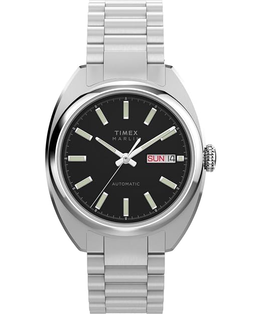 TIMEX Tonneau 37mm Black Dial Mechanical Automatic Men Watch - TW2Y65000IK