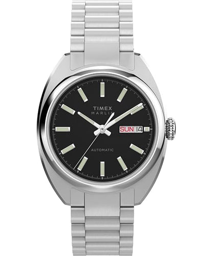 TIMEX Tonneau 37mm Black Dial Mechanical Automatic Men Watch - TW2Y65000IK