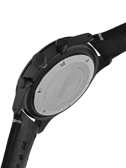 Seiko Nylon Analog Black Dial Men Watch-Ssb417P1, Black Band