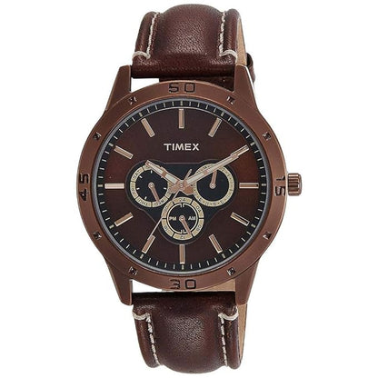 Timex Fashion Men's Digital Brown Dial Round Case Multifunction Function Watch -TW000U914