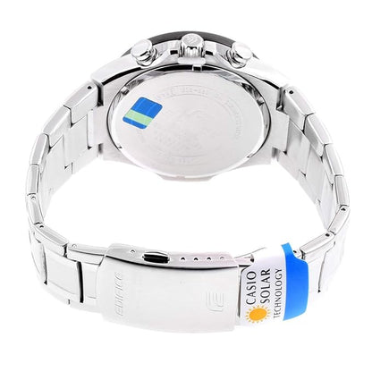 Casio Edifice EQS-920DB-1AVUDF Black Analog Dial Silver Stainless Steel Band Men's Watch Solar Powered Chronograph EX487