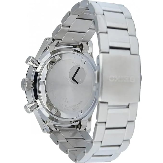 Seiko Stainless Steel Chronograph Quartz Watch for Men- Ssb445P1, Blue Dial, Bandcolor-Silver