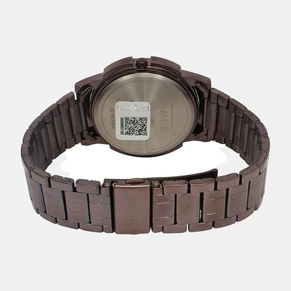 TIMEX Men's Brown Round Chronograph Stainless Steel Watch TW000U324-EX