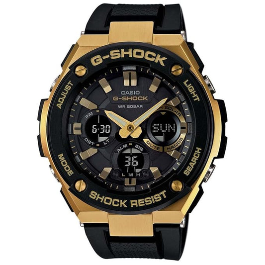 Casio G-Shock GST-S100G-1ADR Analog-Digital Black Dial Men Watch Black Resin Strap (G608)