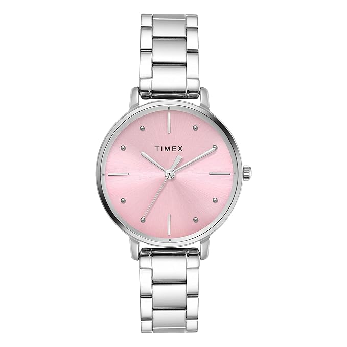 TIMEX Analog Watch for Woman with Pink Round Dial TWEL15824
