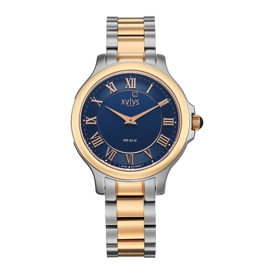 Xylys Genevieve with Analog Quartz Blue Dial Two Toned Stainless Steel Strap Watch for Women - 45026KM01E