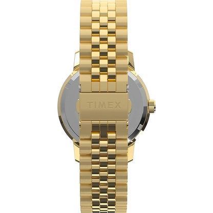 TIMEX Marlin Analog Black Round Dial & Gold Stainless Steel Bracelet Band Water Resistant Men's Wrist Watch - TW2Y47700IK