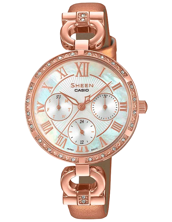 Casio Analog White Dial Women Watch SX267 - SHE-3067PGL-7BUDF Sheen Watch