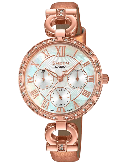 Casio Analog White Dial Women Watch SX267 - SHE-3067PGL-7BUDF Sheen Watch