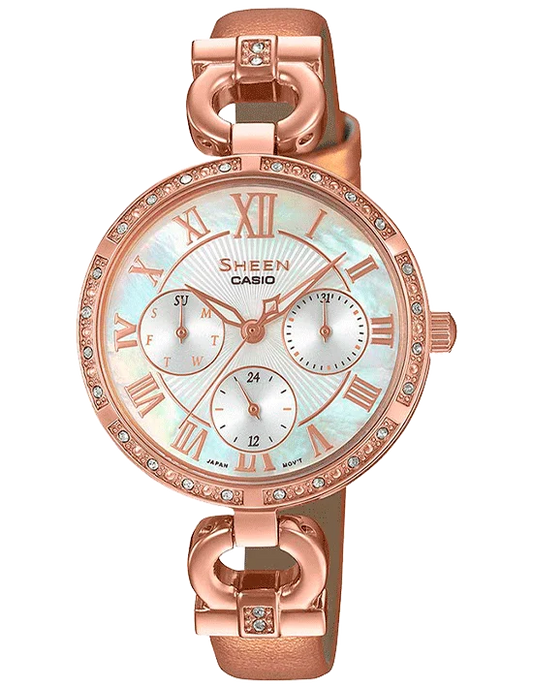 Casio Analog White Dial Women Watch SX267 - SHE-3067PGL-7BUDF Sheen Watch