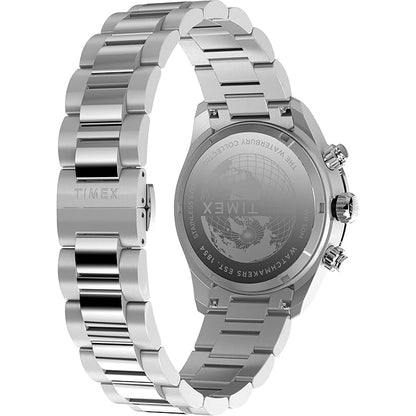 TIMEX Waterbury Heritage Analog Silver Round Dial & Silver Stainless Steel Bracelet Band Water Resistant Men's Wrist Watch - TW2Y19200IK