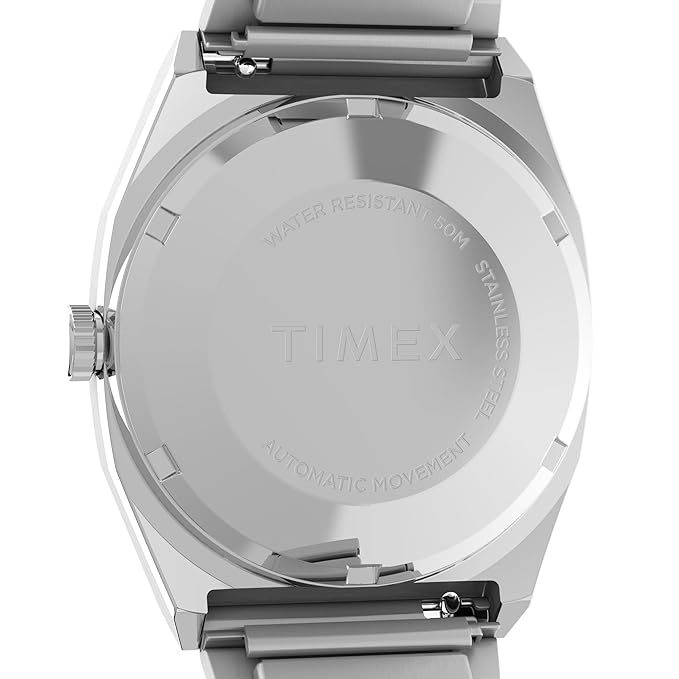 TIMEX E Line Reissue Mechanical Automatic Silver Rectangle Dial & Silver Stainless Steel Bracelet Band Water Resistant Men's Wrist Watch - TW2W70800IK